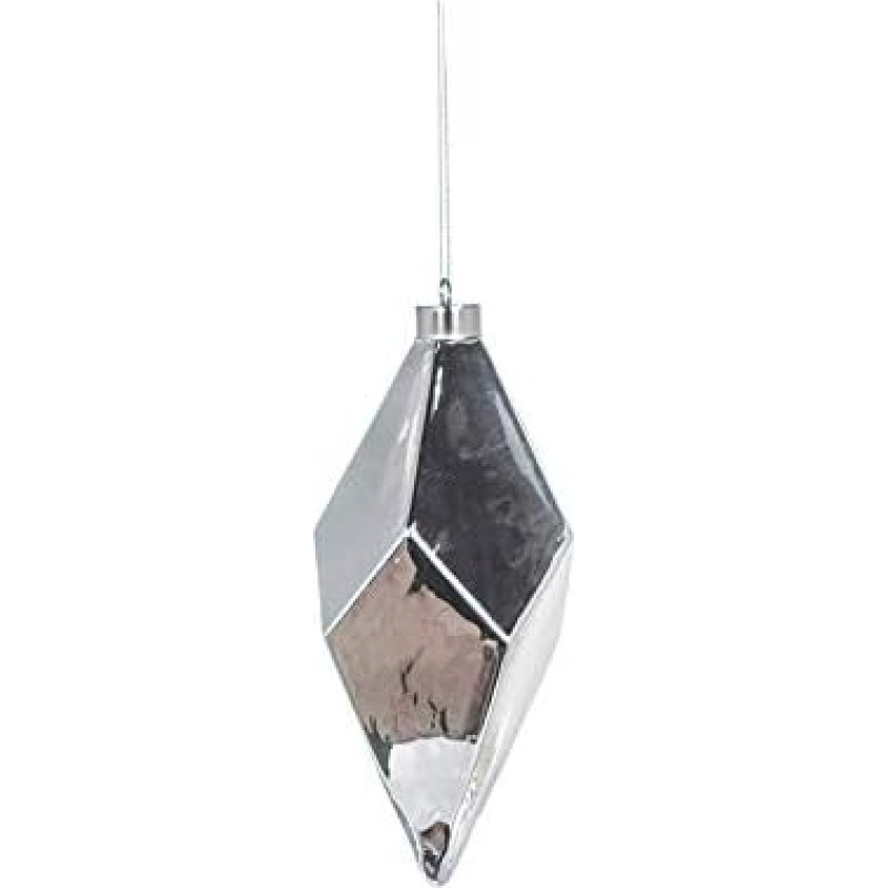 EUROCINSA 28331 Ornament Pendant Diamond Metal Silver 8 Diameter x 17 cm Pack of 6 One Size