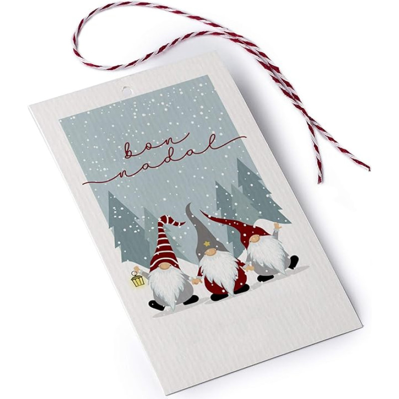 Mopec Bon Nadal Gnomos Card Red 6 x 10 cm Pack of 25 One Size