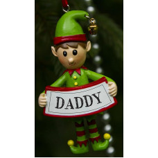 Boxer Gifts Elf Decoration Daddy, Ceramic, Multi-Colour, 7.2 x 5 x 1 cm