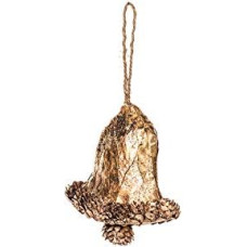 EUROCINSA Ref.28263 Gold Polystyrene Bell Pendants on Orange Leaves and Shiny Cones, 13 x 14 cm, Pack of 8, Gold, One Size