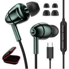 USB C Headphones for Samsung S23 S24 A53 A33 Galaxy A54 A34 5G, Stereo Headphones Type C with Microphone, In-Ear Earplugs USB C Connection USB C Headset with Cable for iPhone 15 Pixel 8 Pro 7a Oneplus