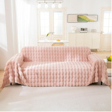 AMWAN Fuzzy Faux Fur Couch Cover Heavy Duty Sofa Cover for Dogs Cats Kids Thick Cozy Shaggy Sofa Slipcover for Sectional L Shape Sofa Pet Multifunctional