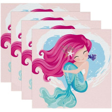 Medžiaginės paklodės, skalbiamos valgomojo stalo paklodės, 4 vnt., 