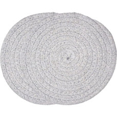 SCF2017 Apvalūs medvilniniai virvės karščiui atsparūs padėkliukai 18 cm maži padėkliukai pakraštėliai 2 šviesiai pilki