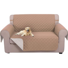 U-NICE HOME Loveseat Sofabezug, wendbar, Couchbezug für Hunde, mit elastischen Bändern, wasserabweisend, Möbelschutz für Haustiere, Couchbezug für 2 Kissen, Couch (Loveseat, Kamel/Elfenbein)