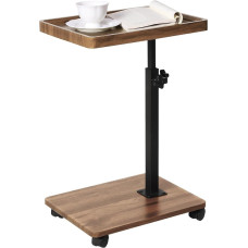 FRWXUIEO Šoninis staliukas, šoninis staliukas, staliukas su ratukais, 360° pasukamas (20,6-35