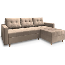 Masseno Paros 02 Milo L kampinė sofa su miego funkcija, L formos, sofa su lovos dėže, svetainės sofa, sofa, sofa, sofa lova, sofos komplektas, smėlio spalvos,