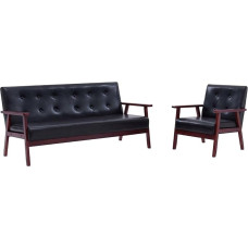 Generisch jiangboyue 278397 2 dalių sofos komplektas Juoda dirbtinė oda