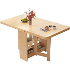 ZEQFEMKL Quadratischer Klapptisch, einziehbarer, ausziehbarer Esstisch für 4-6 Personen, kompakter Klapptisch, Betttischtablett zum Essen und für Laptops, Kleiner Esstisch mit Stauraum (grau, 140 x