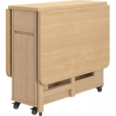 ZEQFEMKL Klappbarer Esstisch, ausziehbarer Esstisch aus Massivholz, kompakter Esszimmertisch mit Aufbewahrungsschublade, platzsparend, Klapptisch für das Esszimmer in der Küche zu Hause, 1,3 m