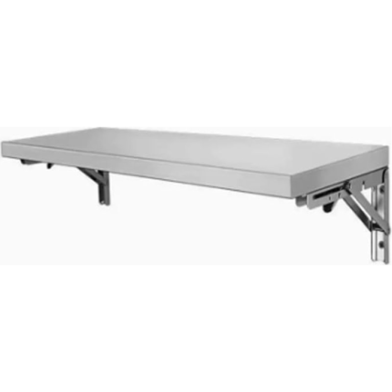 ZEQFEMKL An der Wand montierter Klapptisch, faltbar, aus rostfreiem Stahl, Klapptisch aus Edelstahl 304, an der Wand montierter Klappschreibtisch, an der Wand montierter Klapptisch, an der Wand Monti