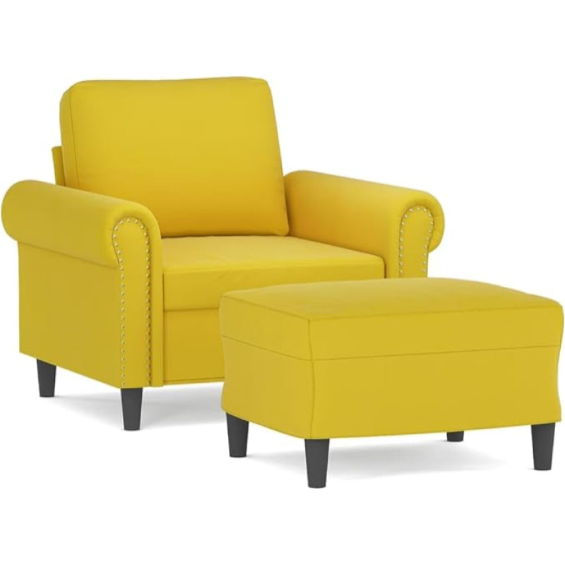 Kangmusi 3201211 Kėdė su taburete 60 cm Velvet Yellow