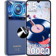 OUKITEL C60 Mobile Phone Without Contract Android 15-16GB + 128GB 10000mAh Smartphone Without Contract 6.88 Inch 90Hz 13MP + 5MP Camera 120LM Torch, Speaker, GPS, Dual SIM 4G Simlock-Free Mobile