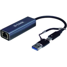 D-Link DUB-2315 USB-C/USB ir 2,5 Gigabit Ethernet adapteris (USB-C Thunderbolt 3 arba USB 3.0 ir RJ45 2,5 Gigabit LAN adapteris, skirtas kompiuteriui, 