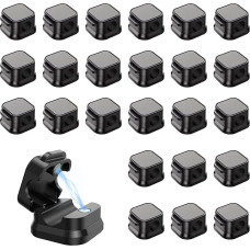 IGXX 24 Kabelclips, Kabelhalter, Kabelaufwicklung, Kabelclips für Schreibtisch, Nachttisch, Ladekabel, Audiokabel, Büro, Zuhause (Schwarz)