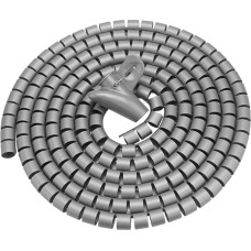 Hakeeta Cable Hose with Retractable Aid, Multiple Colours and Sizes Available, Flexible Durable Spiral Hose, Cable Organiser, Cable Organiser (Silver, 3.0 m x 16 mm)