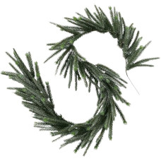 BOLTZE Kerstmis Green Fir Garland, Length 202 cm, Artificial Christmas Garland, Flexible Dark Green Fir with Snow Look, Pine I Hanging Advent Decoration, Indoor, Christmas Wreath