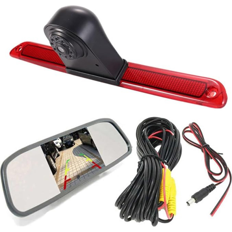 HD stabdymo žibintų atbulinės eigos kameros rinkinys su galinio vaizdo veidrodžio monitoriumi, furgono vandeniui atsparus naktinio matymo automobilio atbulinės eigos kameros pakeitimas, skirtas 