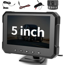 GOHHDL atbulinės eigos kamera su 5 colių skaitmeniniu signalu su kameromis, atbulinės eigos kamera su IP69 vandeniui atspariu IR naktinio matymo plačiu kampu, skirta stovyklaujantiems automobiliams / sunkvežimiams / autobusams / priekaboms / žemės ūkiui /