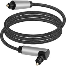YANBORONSN Optical 90 Degree Toslink Cable, 360 Degree Rotating Optical Audio Cable for Home Theater, TVs, Amplifier, Soundbar, VD/CD Player 2M
