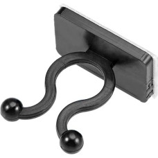 50 x juoda nailono U formos 7 mm skersmens Twist Lock kabelių kaklaraiščiai su lipduku