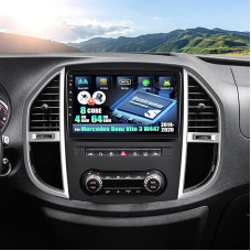 4G + 64G CAMECHO Android 15 Qualcomm Octa Core Car Radio for Mercedes Benz Vito 3 W447 with Carplay Android Car Navigation Dual WiFi 10 Inch Screen with Navigation Bluetooth 5.1 FM/RDS+HD Rear View