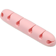 aprūpinimo žemėlapis Kabel-Clips, Kabel-Organizer für Schreibtisch, 6 Steckplätze, Silikon, selbstklebende Kabelhalter, Organizer, Kabelmanagement für USB-Ladekabel, Rosa