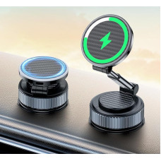 CloudValley For Magsafe Car Mount 15 W Mobile Phone Holder Car, Telescopic Arm Suction Cup Charger for Dashboard/Windscreen, 360° Rotatable Car Phone Holder Accessories for iPhone 16/15/14/13/12