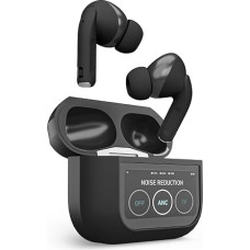 SBS Mood TWS ausinės į ausis, ANC mažo triukšmo su LCD jutikliniu ekranu, tikros belaidės stereofoninės ausinės, įkrovimo dėklas, jutiklinis valdymas, skaidrumo režimas, skirtos išmaniajam telefonui, planšetiniam kompiuteriui, nešiojamajam kompiuteriui, j