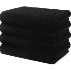 4 rankšluosčių rinkinys 70 x 140 cm | Frotiniai rankšluosčiai minkšti ir purūs | 100 % medvilnė | Frotiniai dušo rankšluosčiai Vonios rankšluosčiai dideli | 500 g/m² | Oeko-Tex | Ôhm | Juoda