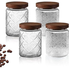 4 700 ml stiklinių stiklainių su dangteliu rinkinys, dideli stikliniai stiklainiai, sandarūs stikliniai indai su dangteliu, sandėliavimo stiklainiai, stikliniai sandarūs stiklainiai maistui, miltams, ankštinėms daržovėms, prieskoniams (dideli)