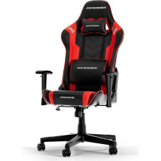DXRacer (originalus) Prince P132 žaidimų kėdė iš dirbtinės odos, juoda/raudona 185 cm
