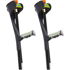 Klappbare Unterarmgehstützen für Erwachsene (2 Einheiten) - Ellenbogen-Kreücken für Erwachsene, Damen, Herren, höhenverstellbar, leicht, mit ergonomischem Griff und rutschfester Basis, Mobilitäts- und