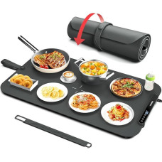 iTRUSOU šildymo plokštė maistui, maisto šildytuvas, šildomas visu paviršiumi, reguliuojama temperatūra, nešiojama ir sulankstoma šildymo plokštė su nanosilikono medžiaga, skirta šildyti arba atitirpinti