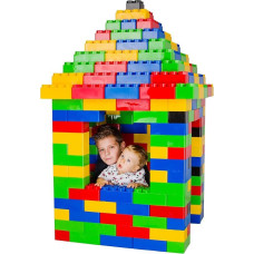 BJ Plastik ® XXL lauko statybiniai kaladėliai, 141 detalė, milžiniškos statybinės kaladėlės, lengvai jungiamos, atsparios vandeniui ir UV spinduliams, lauko žaidimų kaladėlės