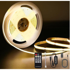 Amdelne 4000 K COB LED Strip 10 m Dimmable, LED Strip 24 V, COB LED Strip Light Set 324LEDs/M, with Power Supply and Remote Control 7920LM, CRI90+ for Bedroom/Kitchen/Mirror/Home Decoration