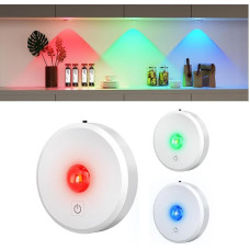 MEKKLEON USB įkraunamas RGB LED prožektorių akumuliatorius, LED spintos apšvietimas su nuotolinio valdymo pulteliu, 12 spalvų, magnetinis reguliuojamas LED apšvietimas, belaidis vitrinų apšvietimas su laiko nustatymo funkcija