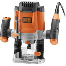 Black+Decker KW1200EKA-QS 1200W 6.35mm Plunge Router + 6 Bits Orange