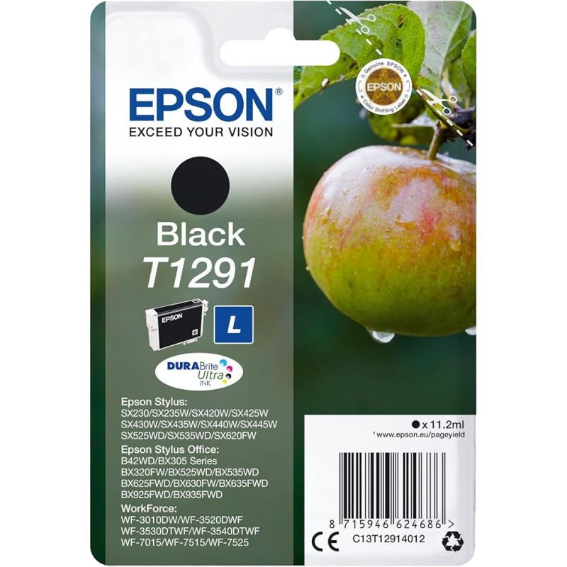Epson originalus T1295 Tinte Apfel, SX420W BX320FW SX620FW BX/SX525WD BX625FWD BX305FW B42WD BX925FWD BX635FWD BX535WD SX435/440W BX630FW SX235W WF7015 7515 7525 3010 3520 3540.