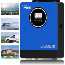 Anern 2KW 4KW Solar Hybrid Inverter DC 12V/24V to AC220V/230V, Off-Grid Pure Sine Wave Inverter with 100A MPPT Solar Charger, PV 55V-500VDC, BMS Connector for Communication