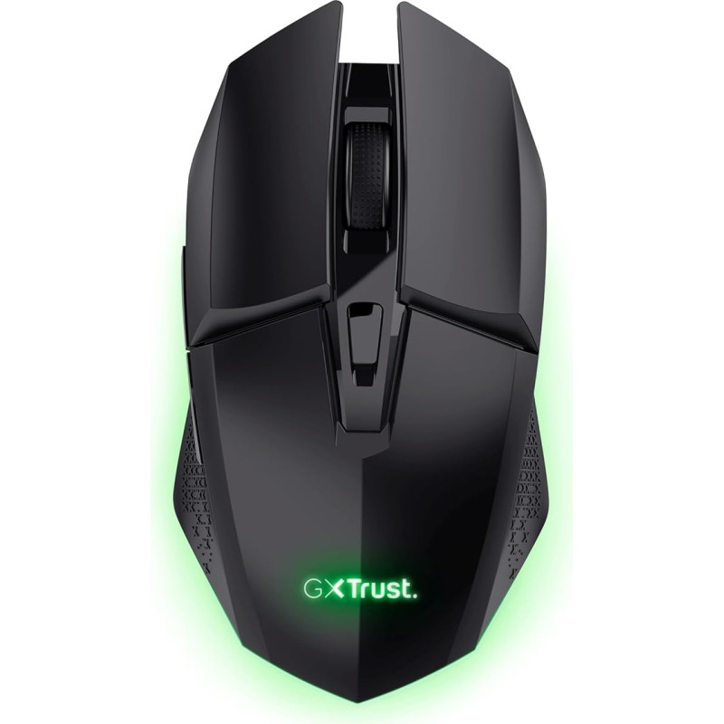 Trust Gaming GXT 110 Felox Wiederaufladbare Kabellose Gaming-Maus, 80 Stunden Akkulaufzeit, 800-4800 DPI, LED-Beleuchtung, 6 Tasten, Wireless Mouse für PC, Laptop, Computer, Windows - Schwarz