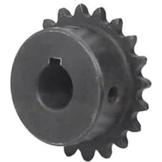 Rollenketten-Ritzel, 04C Kettenrad 45 Stahl 17T-24T Zähne rund und Keilnut Bohrung mehrere Größen (20 dantų, 16 mm rakto skylutė 5x2,3 mm)