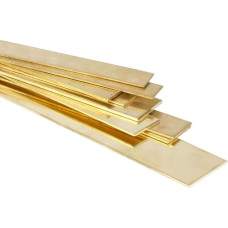 Žalvario plokščias strypas 55 x 1,5 mm Pjaustomos juostelės 1000 mm