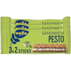 Wasa Crispbread Sandwich Pesto 3 x 37 g (111 g) I Crispbread Snack Made of Wheat Flour with a Filling of Cheese and Basil Pesto, Perfect for on the Go