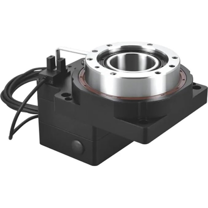 ISIRYK ZCT85-10 tuščiaviduris sukamasis stalas Elektrinis sukamasis stalas su reduktoriumi Elektrinis sukamasis stalas, reduktoriaus perdavimo santykis 10:1, skirtas 57 rėmui, Nema23 žingsninio variklio įėjimas 8 mm