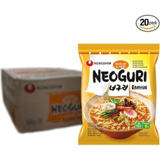 Nong Shim Neoguri Instant Noodles Seafood & Mild Ramyun - Korean Seafood Ramen Soup Mild - Value Pack of 20 x 120 g