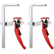 tonchean svirtinis spaustukas Rail Saw Rail Clamp Ratchet Table Clamp Metaliniai svirtiniai spaustukai medžio apdirbimui, F baro spaustukas 160 mm talpos ir 60 mm gerklės gylio darbalaukio 