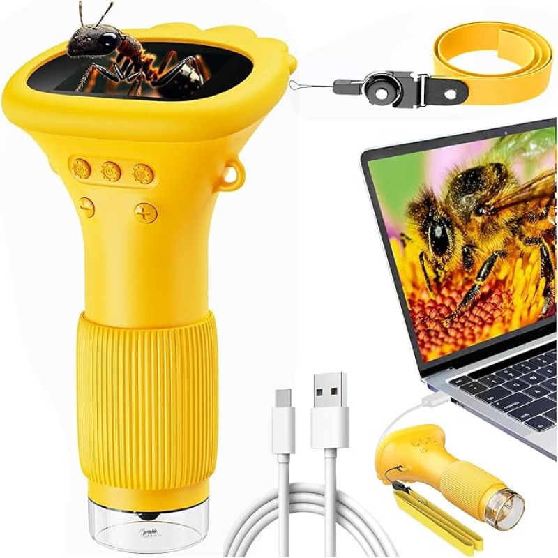 Mini mikroskopai vaikams, 200x skaitmeninis mikroskopas vaikams, kišeninis mikroskopas vaikams, nešiojamasis USB mikroskopas, nešiojamasis skaitmeninis mikroskopas vaikams, nešiojamasis mikroskopas vaikams