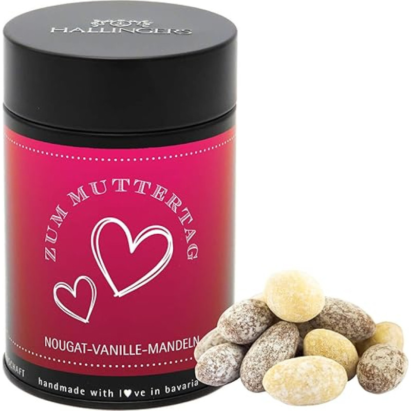 Saldainiai Motinos dienai - rankų darbo riešutai su šokoladu ir vaniliniais migdolais - mamai paruošti kaip dovana (skardinė) - dovana vasarą ir kaip puiki kepsnių dovana | Sveikiname, jubiliejus laimingas