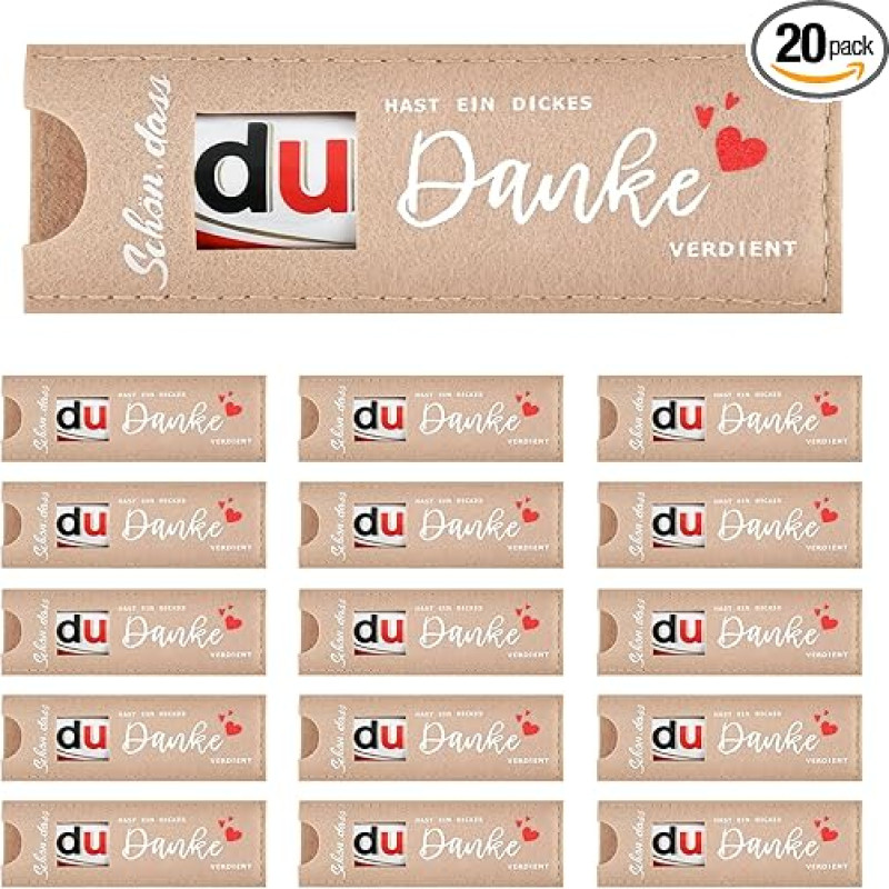 20 padėkos dovanų veltinio dėžučių pakuotė - 